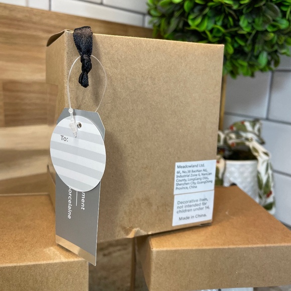 Love You Mean It Porcelain Ornament by Glitz + Glimmer White Gold Black NWT - Picture 3 of 5